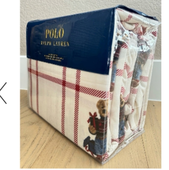 Brand new Ralph Lauren Polo bear HOLIDAY KING FLANNEL sheet set - Picture 2 of 6